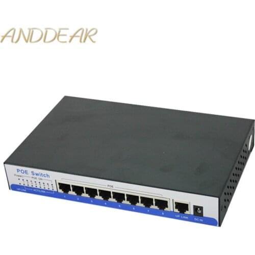H8 port gigabit switch poe 9 10/100/1000mbps rj45 port 8 IEEE802.3af/at active poe for Dahua Hik WAPA 3M 1080P HD IP camera CCTV