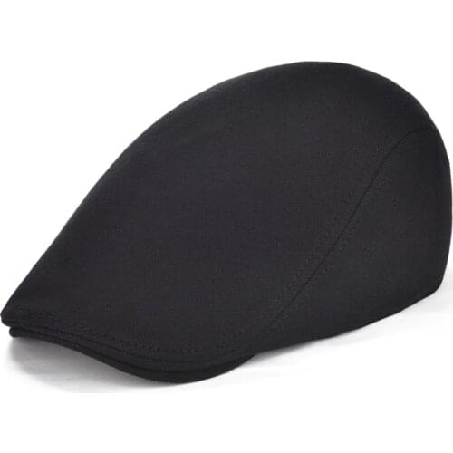 VOBOOM Cotton Men Women Black Flat Cap Driver Retro Vintage Soft Boina Casual Baker Newsboy Caps Cabbie Hat 312