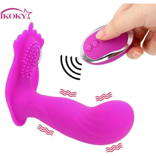 IKOKY Invisible Dual Motor Wearable Vibrator Vaginal Massage 10 Speed Wireless Remote Clitoris Stimulator Sex Toy for Women