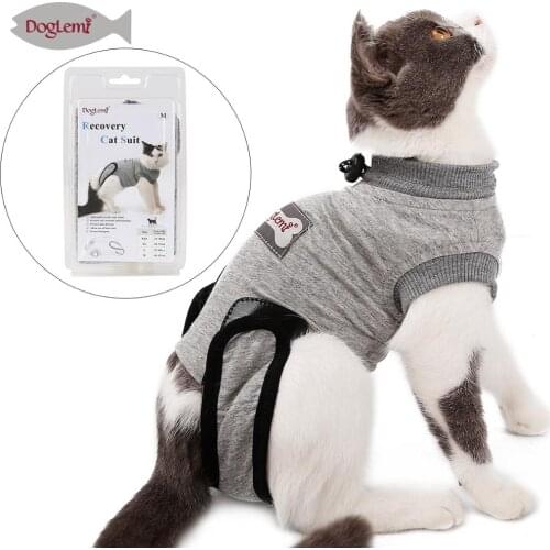 Cat Recovery Suit Pet E collar Alternative Cotton Cat Shirt After Surgery Wounds