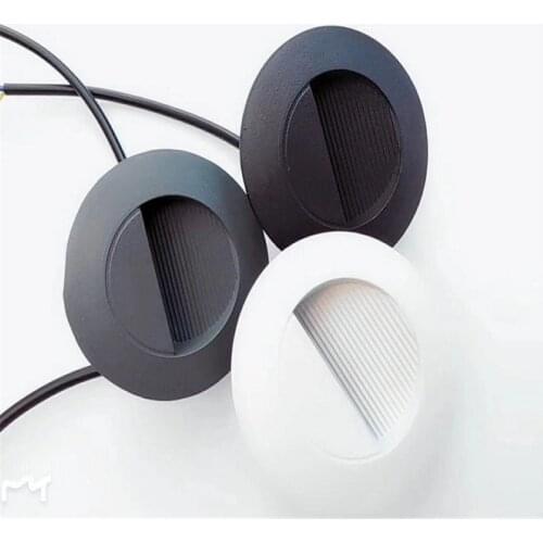 Free shipping 3W round led stair step lamp footstep recessed into ground wall light indoor home staircase underground lamp
