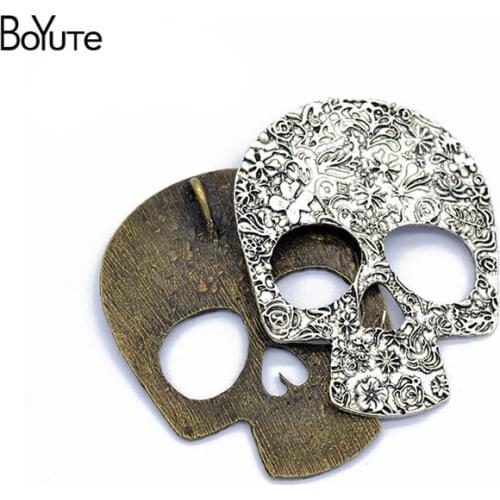 BoYuTe Retail 1 Piece Metal Alloy 73*57MM Skull Head Pendant Charms Diy Hand Made Jewelry Accessories