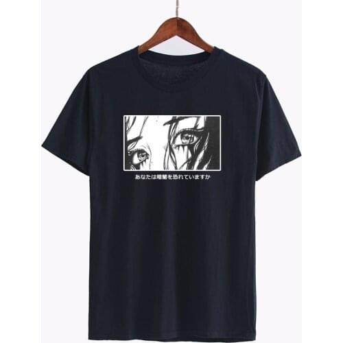 Fashionshow HJN Unisex Are You Afraid Of The Dark Japanese T-Shirt Harajuku Style Aesthetic Anime Tee Hipsters Grunge Top