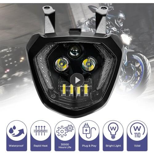 Motorcycle For YAMAHA MT07 FZ07 LED Headlight Lamp DRL 2014 2015 2016 2017 Headlight For MT 07 110W 12V