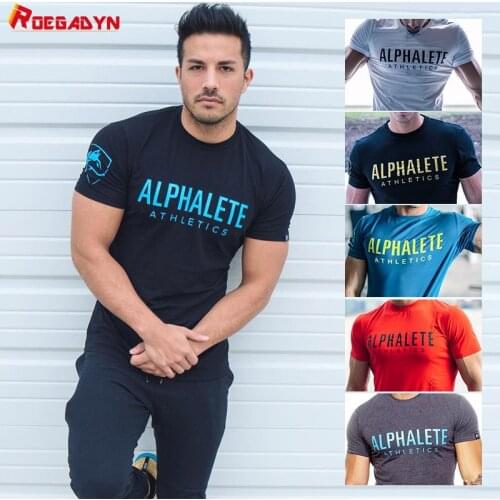 ROEGADYN Men T-Shirt Fitness Pure Cotton Round Neck Running T-Shirt Training Sports Gym Basket Shirt Fitness Short Sleeve Run