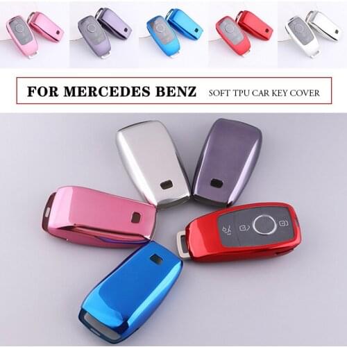 Soft Full Sealed TPU Car Remote Key Cover Case Holder Key Bag Shell Protector For Mercedes Benz 16-17 E-Class Fob Shell