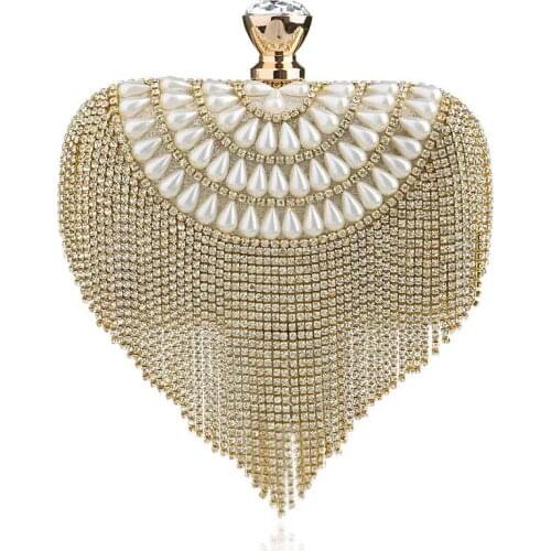 New Luxury Evening Bag For Women 2019 Tassel Sequined Diamond Clutch Bag Small Wedding Ladies Shoulder Handbags sac a main