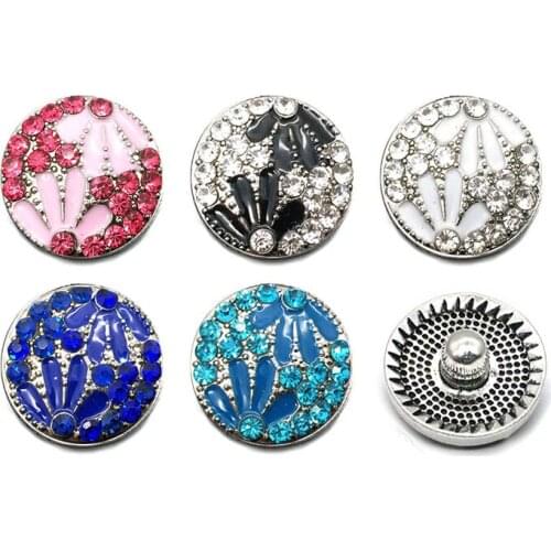 Wholesale metal Rhinestone Snap Buttons w172 Jewelry fit 18mm Snap button Necklaces/Bracelets for women