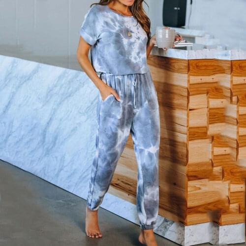 Women Pajamas Set Tie Dye Womens Pajamas Lounge Wear Homewear Suit Loungewear Set Women Sleep Wear Sleepwear Pajamas for Women