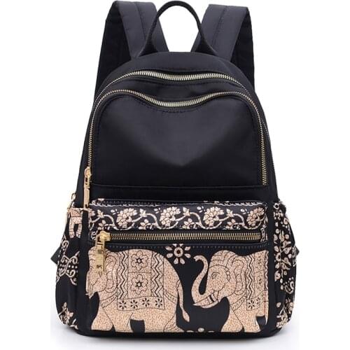 Oxford Cloth Casual Backpack Women with Print Nylon Fabric Backpack Female Day Back Packs Bag for Women Fashion Small Backpack