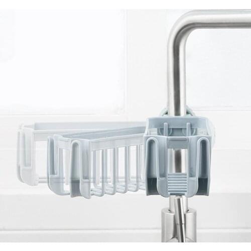 Kitchen Dish Towel Hanger Rack Rod Dishwashing Brush Hook Organizer Faucet Mouted