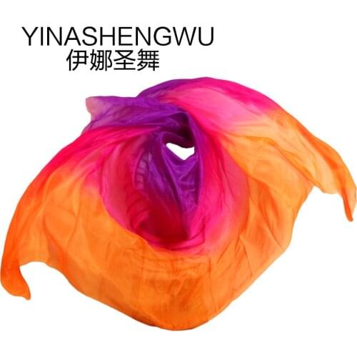 Belly Dance 100% Veils New Pure Silk Belly Dance Scarf Silk Veils Practice Stage Performance Colors