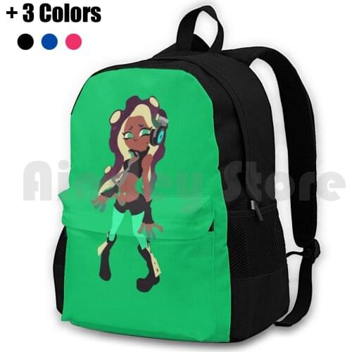 Marina Blocky Outdoor Hiking Backpack Waterproof Camping Travel Splatoon Splatoon 2 Minimal Minimalist Minimalist Nintendo