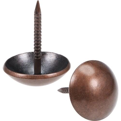 Uxcell Upholstery Nails Tacks 16mm Head Dia Antique Round Thumb Push Pins Copper Tone 100 Pcs