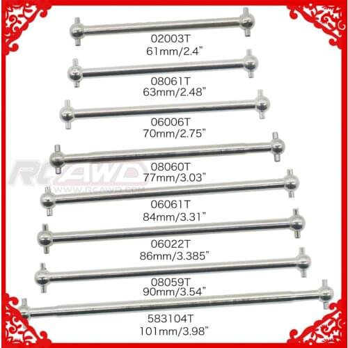 Steel Metal 2pcs/set RC Car Dogbone Drive Shaft Overall Length 61mm 63mm 70mm 77mm 84mm 87mm 89.5mm 100mm