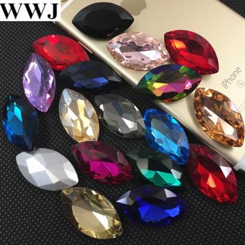 All Sizes Colors Navette Crystal Fancy Stone 3x6mm~17x32mm Marquise Glass Jewelry Beads accessory decoration