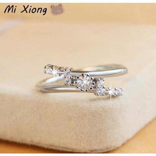 Mi Xiong 925 Sterling Silver Ring Women Diamond Series Exquisite Luxury Charm Trendy Fresh Girlfriend Birthday Gift Lady Jewelry
