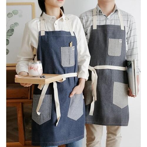 1Pcs Canvas Apron Kitchen Aprons for Women Cotton Linen Bibs Household Cleaning Pinafore Home Cooking Apron