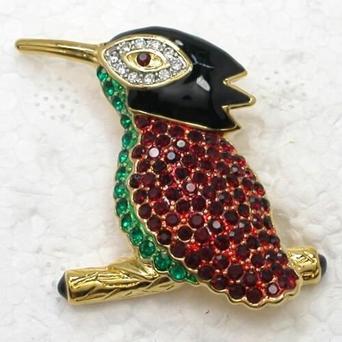 12pcs/lot Wholesale Fashion Brooch Crystal Rhinestone Enamel Bird Pin brooches Jewelry gift C102148
