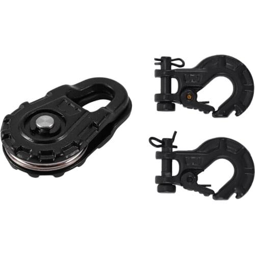 2x RC Metal Trailer Hook Winch Hook & 1x RC Car Winch Tow Rope Snatch Block for 1:10 RC Crawler Axial SCX10 90046 D90