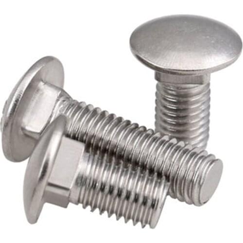 3pcs M8 304 stainless steel Big horse carriage bolt Semicircular squares neck screws Shelf screw Flat head square 12mm-80mm Long