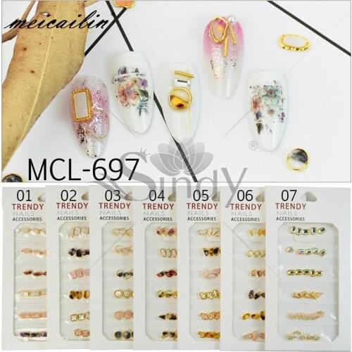 30pcs Japanese Mixed Shape Nail Rhinestones Flat Back Crystal Alloy 3D Strass Gem Stones Nail Art Decorations Charms Jewelry