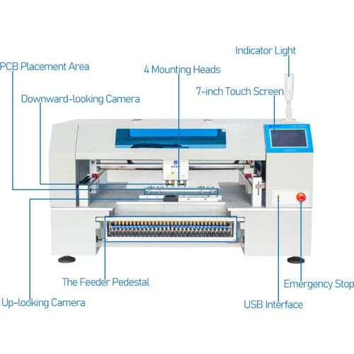 4 Heads 60 Feeders CHM-T560P4 Charmhigh Advanced Benchtop chmt560p4 smt pick and place machine Yamaha feeder 110v 220v