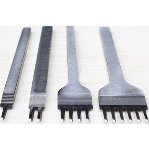 4pcs 5mm Leather Hole Punches Leather Tools Metal Stitching Punch Tool 1+2+4+6 Prong Leather Craft Tools