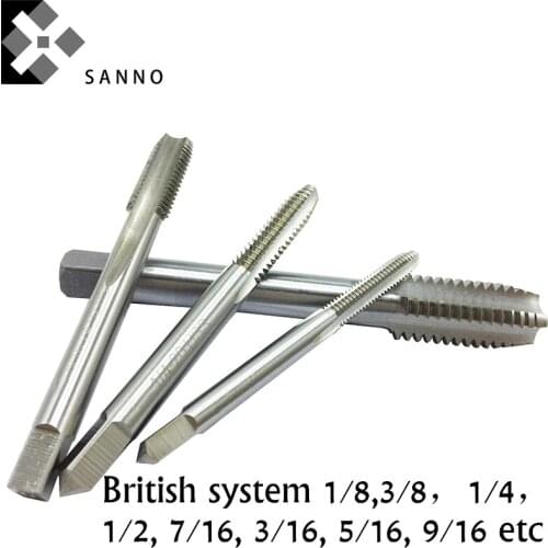 5pcs/lot UNC / UNF British straight flutes threading screw taps 1/8, 1/4, 3/8, 5/16, 7/16, 1/2 CNC machine tool tapping tool