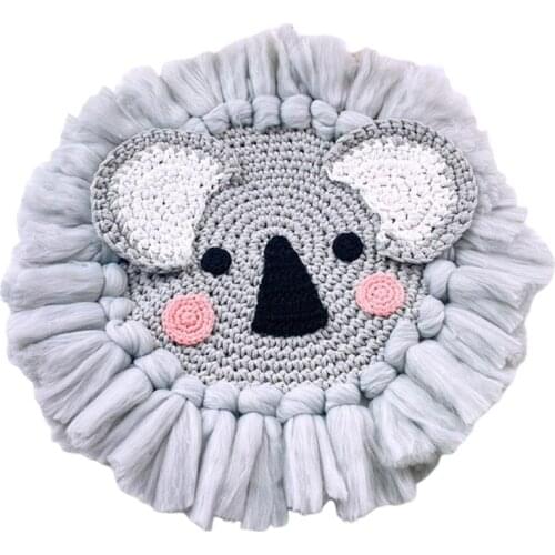 Cartoon Animal Head Children Room Ornament Nordic Hand Woven Wall Hanging Decorations Cotton Thread Weaving