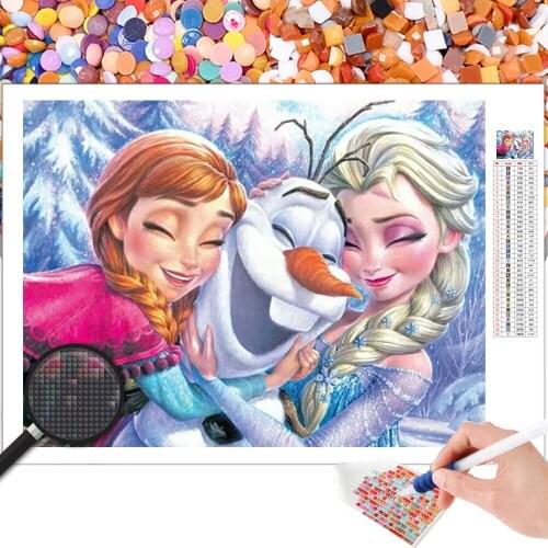 Diamond Painting Disney Princess and Snowman Cartoon Embroidery 5D DIY Square Round Photo Cross Stitch Mosaic Home Decoration