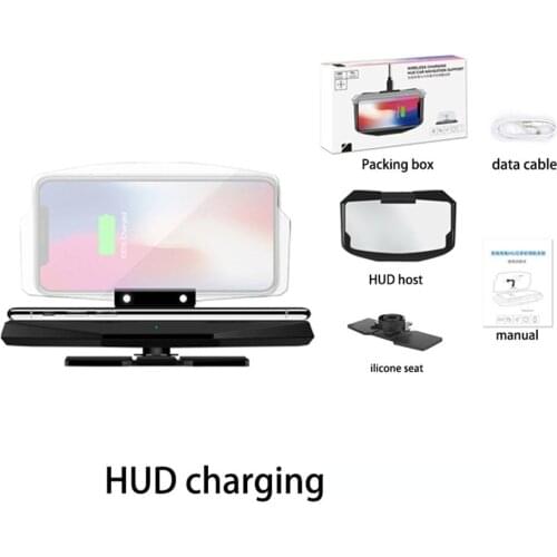 HUD Car Navigation Mobile Phone Stand HD Multifunction Folding Wireless Charger Mobile Phone Display Navigation Projector