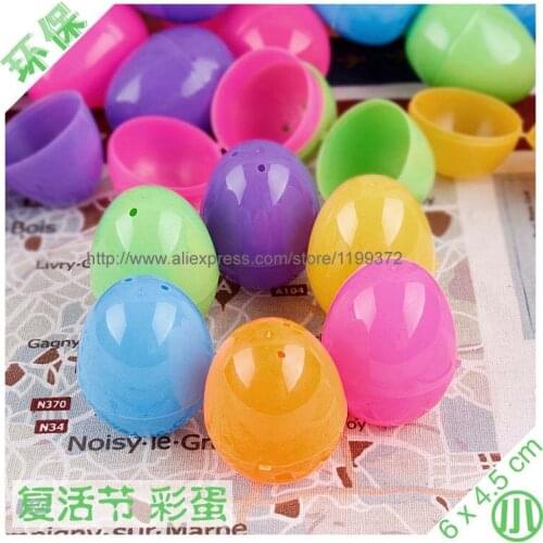 Free Shipping 1000pcs Plastic Easter Egg Eggs 4cmx6cm For Wedding Party decoration Plastic Toy Capsule Solid Colorful Toy toys