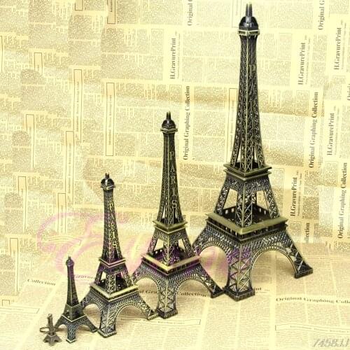 Bronze Tone Paris Eiffel Tower Figurine Statue Vintage Alloy Model Decor 3 Sizes G03 Drop ship