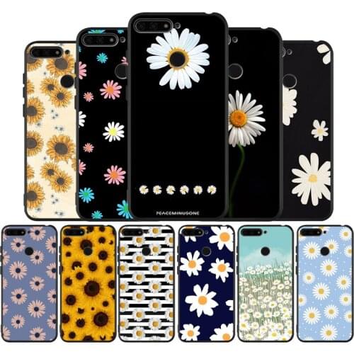 Yellow flower Small daisy sunflowe Black Silicone Soft Phone Case For Honor 8X 9 8 10 20 30 Lite Pro MATE 9 10 20 30 Pro Lite