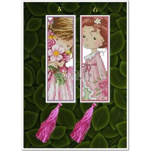 Girl DIY Craft Stich Cross Stitch Bookmark Christmas Plastic Fabric Needlework Embroidery Crafts Counted Cross-Stitching Kit