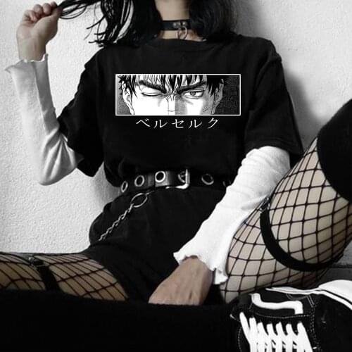 Men Berserk Guts T Shirt Manga T Shirt Men Women Funny Anime Eyes Tee Shirt Clothes