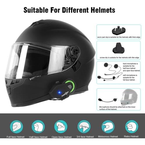 FreedConn T-MAX Motorcycle Helmet Headset Bt5.0 Motorcycle Headphones Wireless Music Earphone Support FM Radio Waterproof w/ Mic