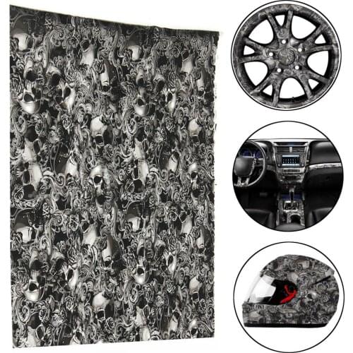 1Roll 50x100cm Skull Pattern PVA Hydrographic Film Unique Design Water Transfer Printing Film Hydro Dipping Film Decals Stickers
