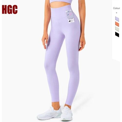 HGC Seamless Yoga Pants High Waist Quality Sport Leggings Running Women Squat Proof Lycra Tummy Control Elastic Sexy GYM Tights