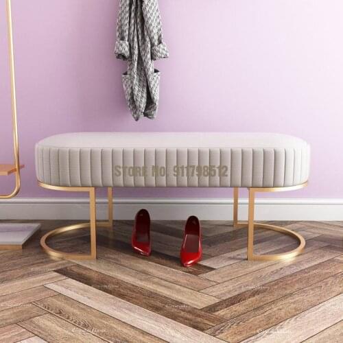 Ins simple sofa stool European-style fabric stool household bench living room low stool creative clothes shoe store shoe changin