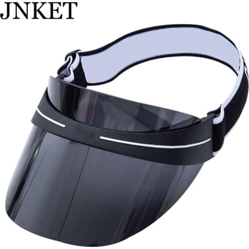JNKET New Women Men Sun Visor Hats Empty Top Hat UV Protection Visor Cap Outdoor Sport Hat Transparent PC Lenses