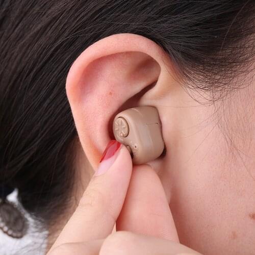 K-86 Digital Ear Hearing Amplifier Mini Hearing Aid ITC Volume Control Personal Sound Amplifier Enhancer Hearing Aid 3 Earplug
