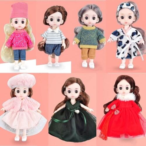 New 6 inch BJD Dolls With Clothes Long Curly Black Hair, Joints can Move and Make All Kinds of Movements, Surprise toys For girl