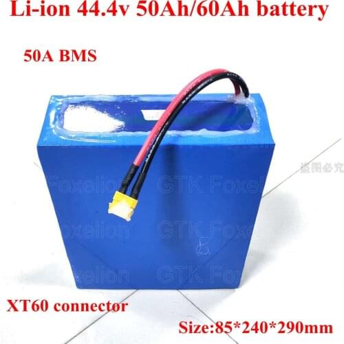 12S 44.4v 50Ah 60Ah li-ion battery 48v 50A BMS 2000w 2kw power motor electric bike scooter + 5A charger