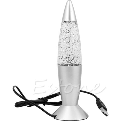 2021 New USB Multi-Color Changing Lava Lamp LED Glitter Party Mood Night Light New