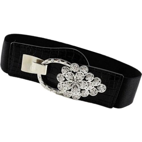 Winter New Black Waist Cover Female Inlaid Crystal Luxury Elastic Broadband Korean Version Versatile Fashion Waist Cover SW357