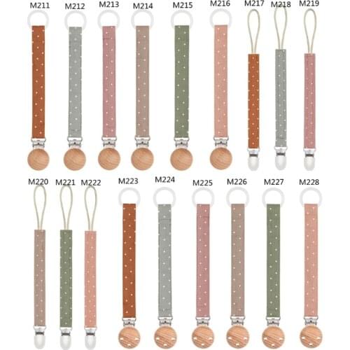 OOTDTY Infant Dummy Pacifier Clips Cotton Linen Soother Holder Nursing Teether Dummy Clip Nipple Holder Baby Pacifier Chain