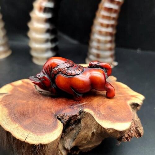 Ox horn subdues demons pestle ward off evil spirits handpiece pendant natural solid antique horn carving essence