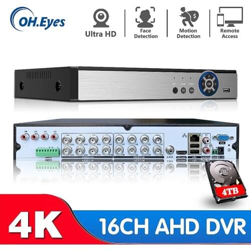 16CH 4K H.265 Ultra HD 8MP 6 in 1 AHD DVR Recorder AI Face Detection Video Surveillance Security AHD TVI CVI IP Camera Onvif